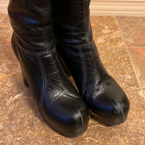 Jeffery Campbell Black Leather Go-Go Boots - Picture 12 of 14